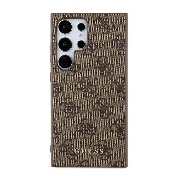 Guess Samsung Galaxy S24 Ultra Case 4G Metal Gold Logo, Brown
