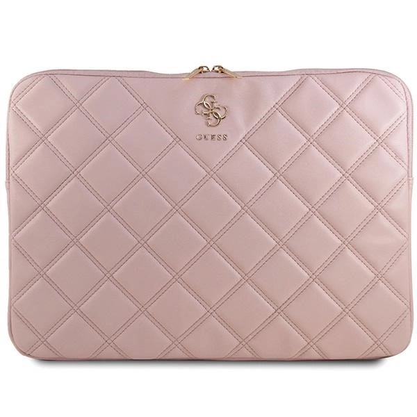 Guess Quilted 4G dėklas 16 colių nešiojamam kompiuteriui, rožinis