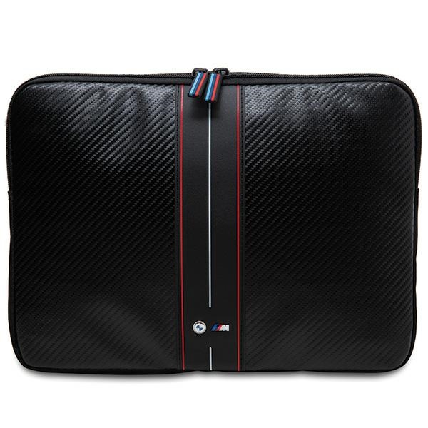 BMW Carbon & Red Stripe dėklas 16" nešiojamam kompiuteriui, juodas