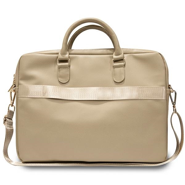 Guess Laptop Bag 16\" ZIP Leather Triangle, Gold