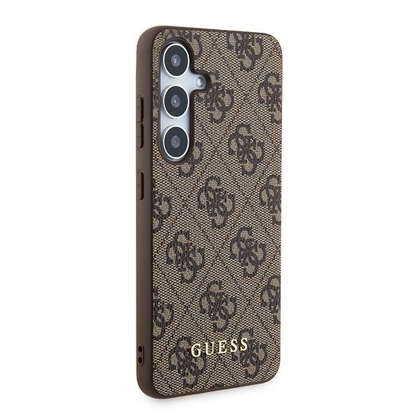 Guess Samsung Galaxy S24 Case 4G Metal Gold Logo, Brown