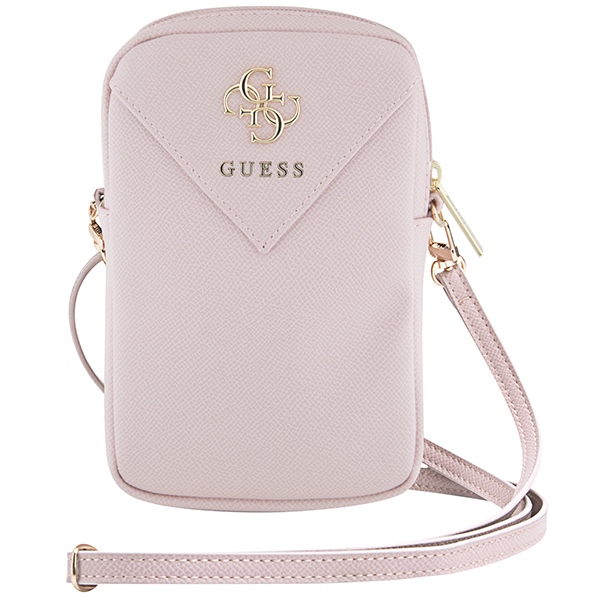 „Guess ZIP Leather Triangle“ telefono krepšelis, rožinis