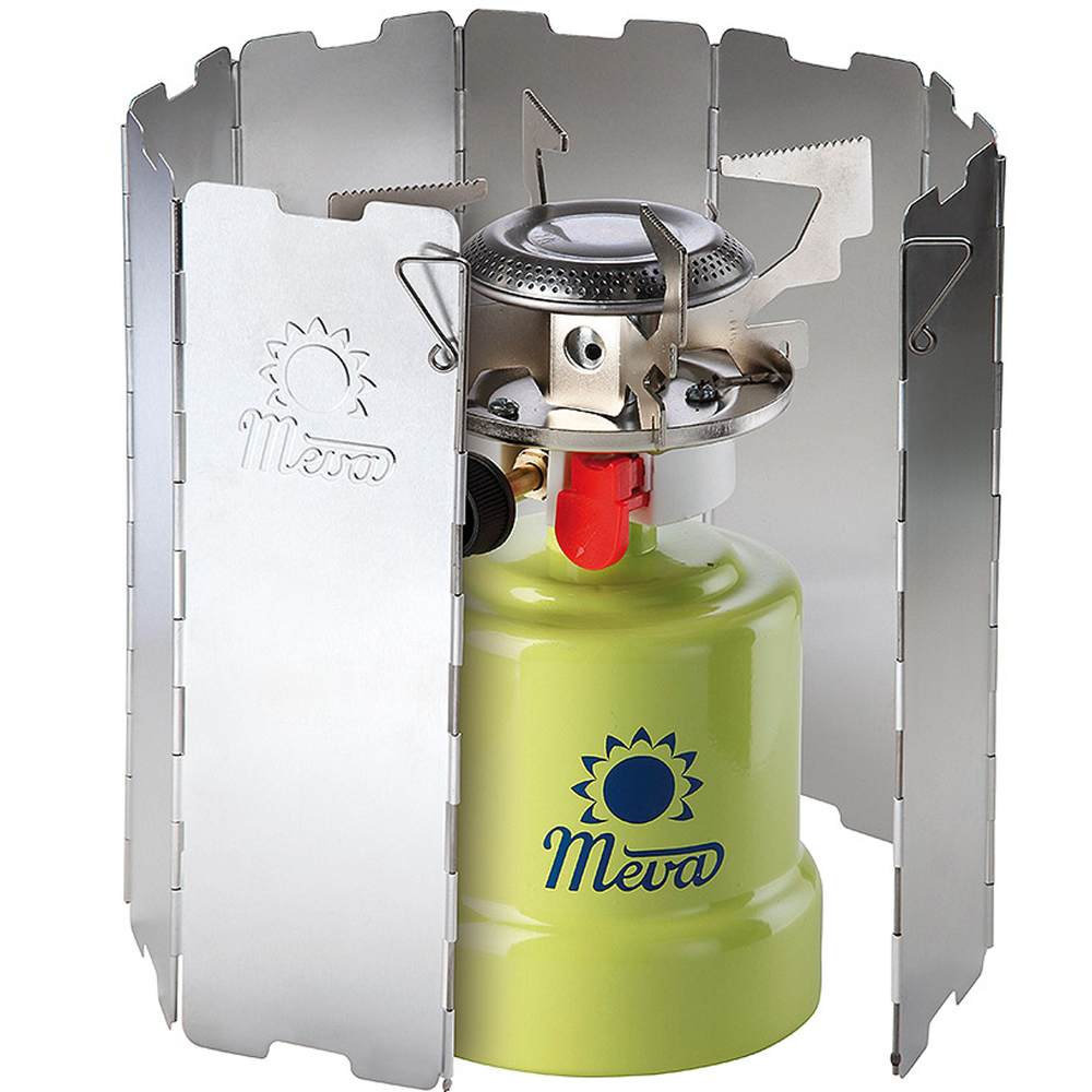 Meva Wind Shield for Camping Stove Burner, Silver