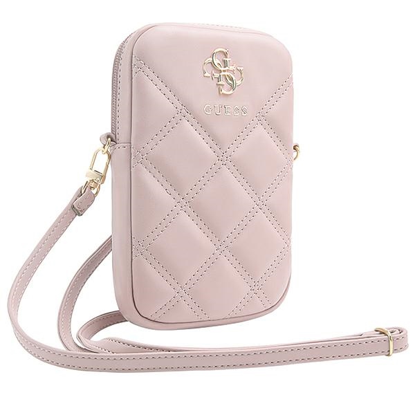 Guess Zip Quilted 4G Phone Bag, Pink