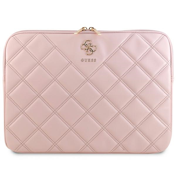 Guess Quilted 4G 14" nešiojamojo kompiuterio dėklas, rožinis