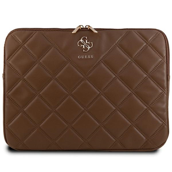 Guess Quilted 4G 14" nešiojamojo kompiuterio dėklas, rudas