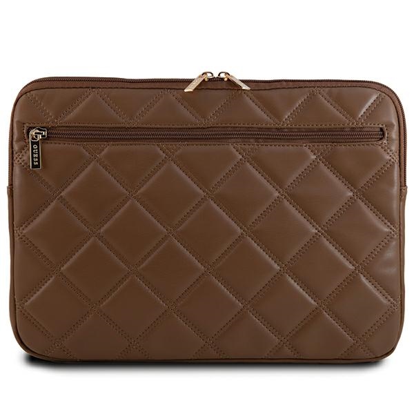 Guess Quilted 4G 14\" Laptop Sleeve, Brown
