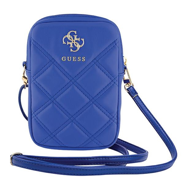 Guess Zip Quilted 4G Phone Bag, Blue
