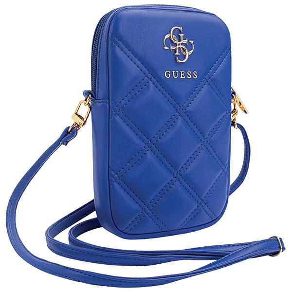 Guess Zip Quilted 4G Phone Bag, Blue