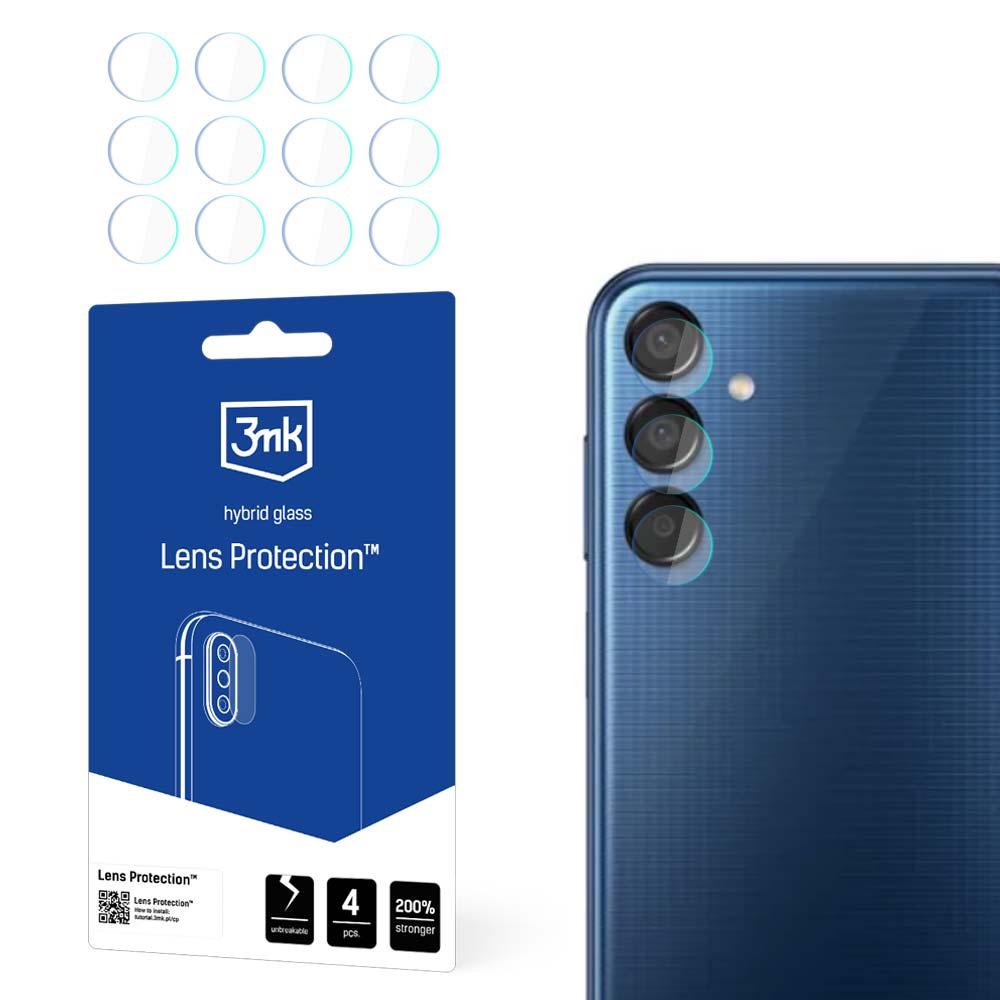 Samsung Galaxy M15 5G 3MK Lens Protection Back Camera Tempered Glass Protector, 4 pcs.