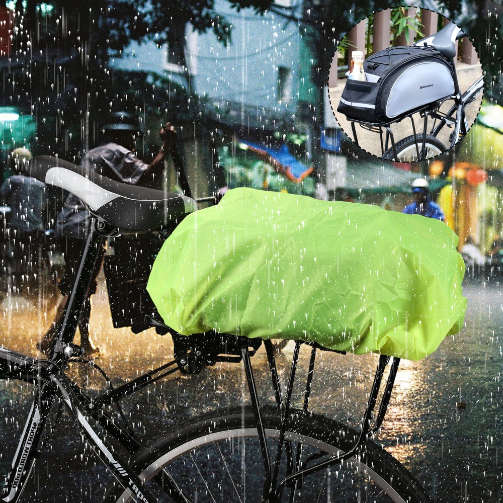 Wozinsky Universal Waterproof Rain Cover for Bike Pannier Bag or Backpack, Green