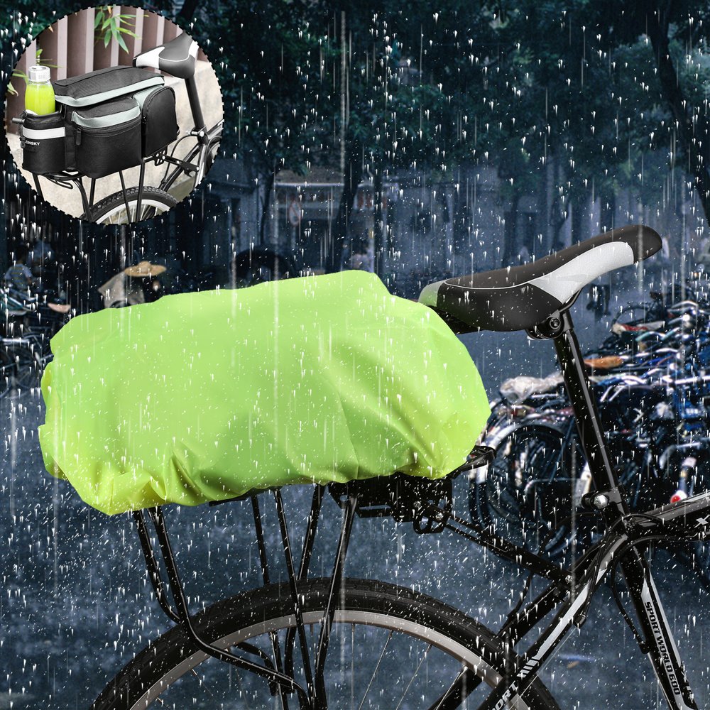 Wozinsky Universal Waterproof Rain Cover for Bike Pannier Bag or Backpack, Green