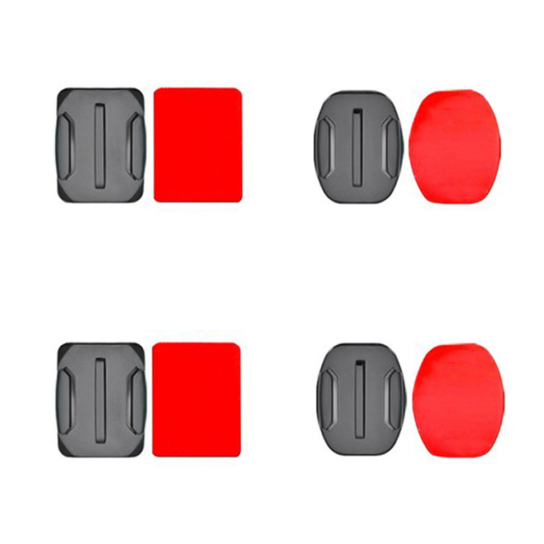 A set of flat and rounded mounting bases for GoPro, DJI Osmo Action, EKEN, SJCam, Insta360 sports cameras with 3M tapes...
