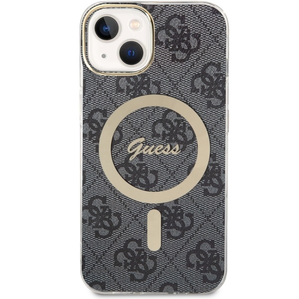 Guess dėklas iPhone 14 telefonui 4G MagSafe, juodas