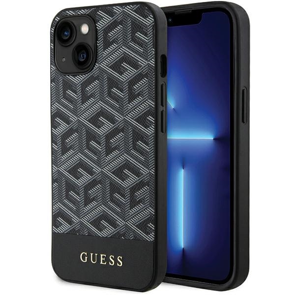 Guess GCube Stripes MagSafe dėklas iPhone 15 / 14 / 13, juodas