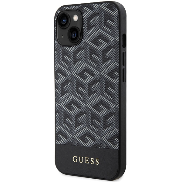 Guess GCube Stripes MagSafe dėklas iPhone 15 / 14 / 13, juodas