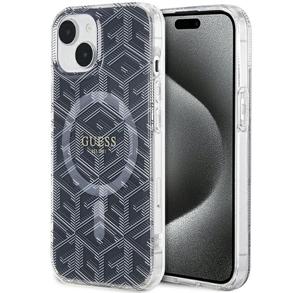 Guess iPhone 15 / 14 / 13 Case IML GCube MagSafe, Black