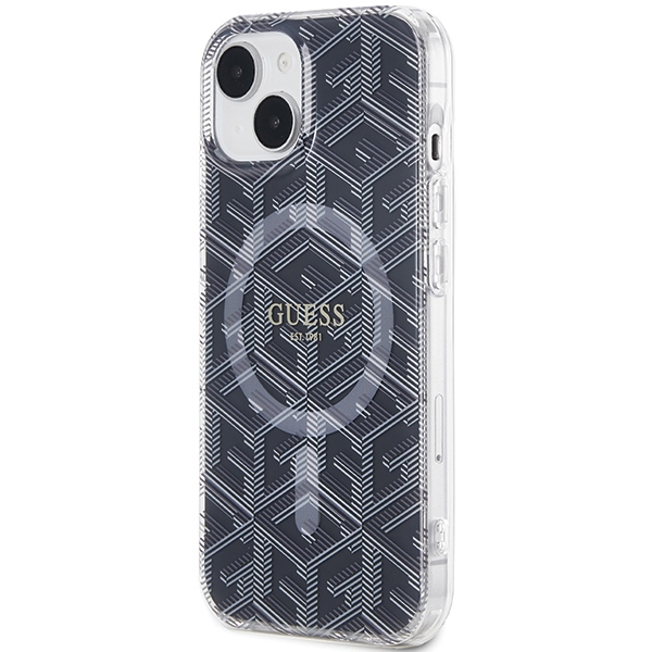 Guess iPhone 15 / 14 / 13 Case IML GCube MagSafe, Black