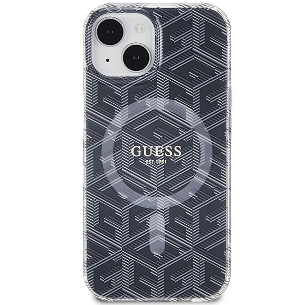 Guess iPhone 15 / 14 / 13 Case IML GCube MagSafe, Black