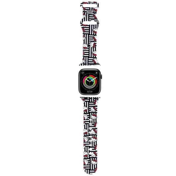 Hello Kitty Apple Watch 38 / 40 / 41 mm Strap Silicone Heads & Stripes, Black