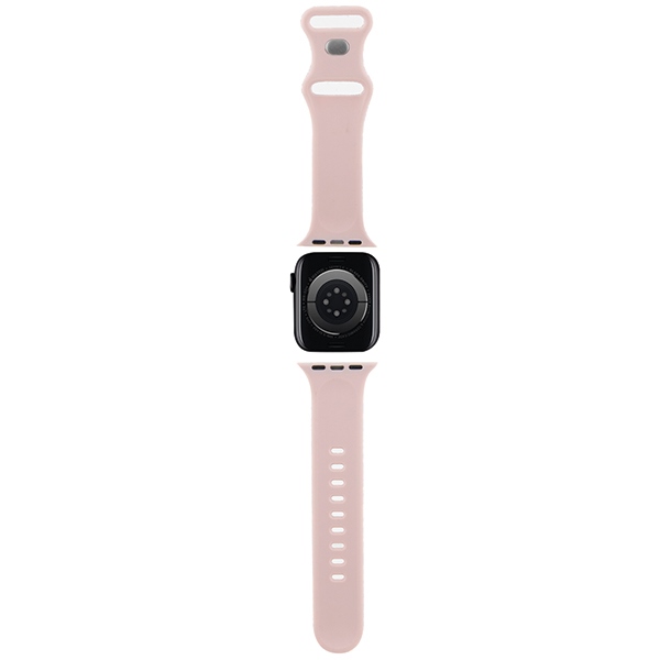 Hello Kitty Apple Watch 38 / 40 / 41 mm dirželis Silicone Tags Graffiti, rožinis