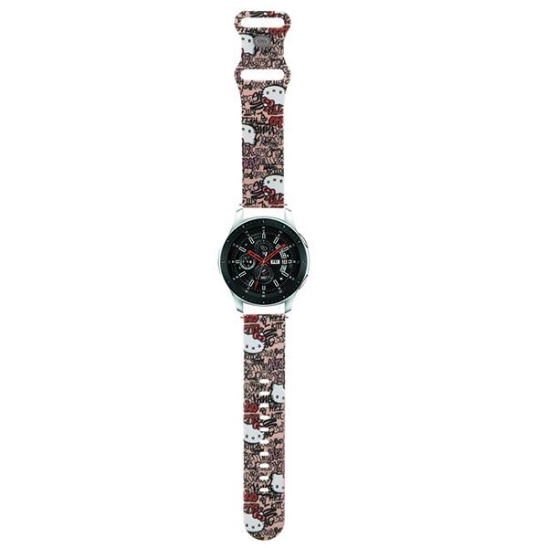 Hello Kitty Universal Smartwatch Strap Silicone Tags Graffiti 22mm, Pink