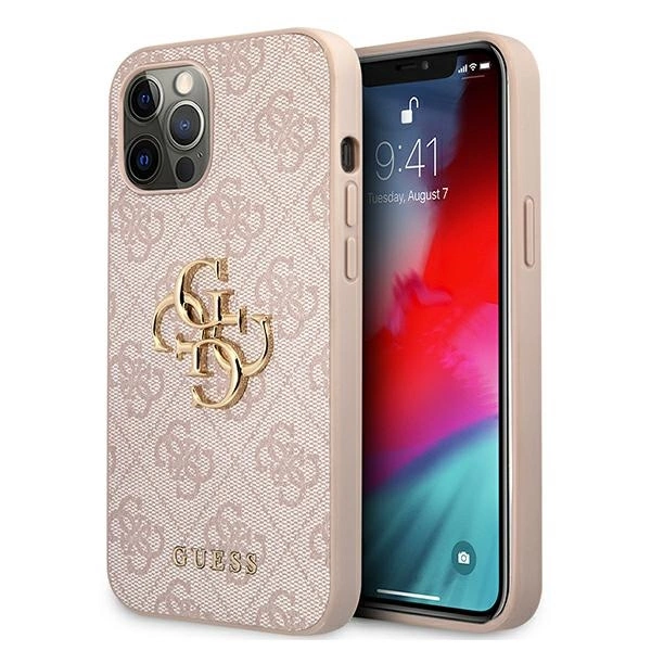 Guess GUHCP12M4GMGPI iPhone 12/12 Pro 6,1\" pink hardcase 4G Big Metal Logo