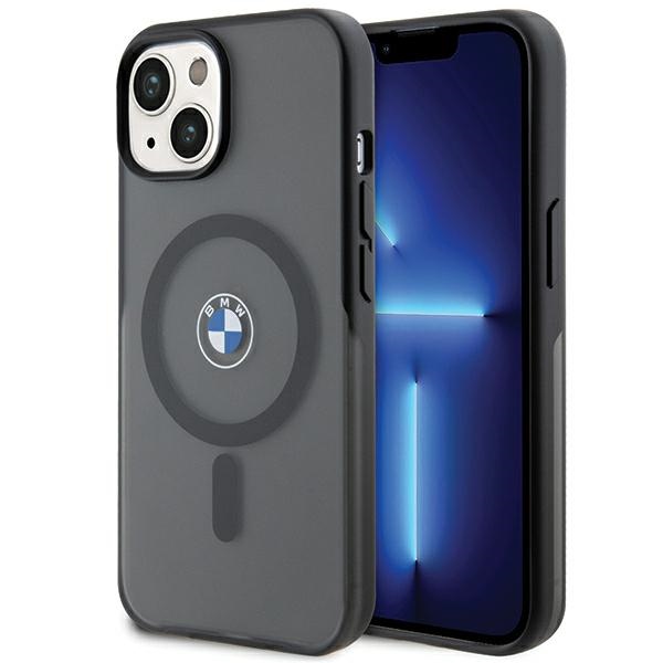BMW Signature MagSafe dėklas iPhone 15 Plus / 14 Plus telefonui, juodas