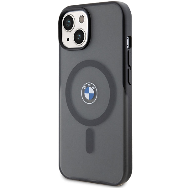 BMW Signature MagSafe dėklas iPhone 15 Plus / 14 Plus telefonui, juodas
