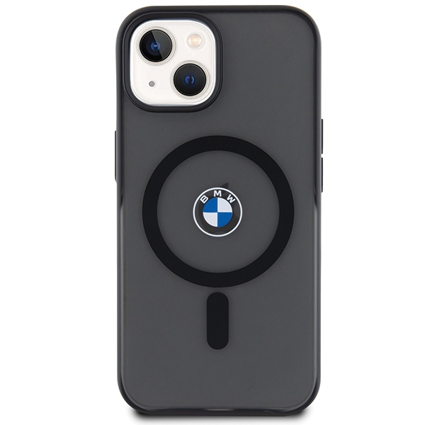 BMW Signature MagSafe dėklas iPhone 15 Plus / 14 Plus telefonui, juodas