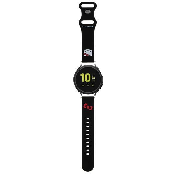 Hello Kitty Silicone Kitty Head Universal Smartwatch Strap 20mm, Black