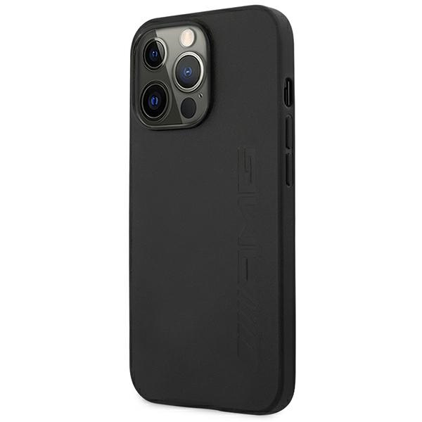 Mercedes dėklas iPhone 14 Pro telefonui Leather Hot Stamped, juodas