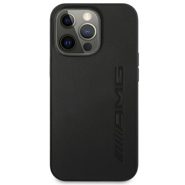 Mercedes iPhone 14 Pro Max Case Leather Hot Stamped, Black