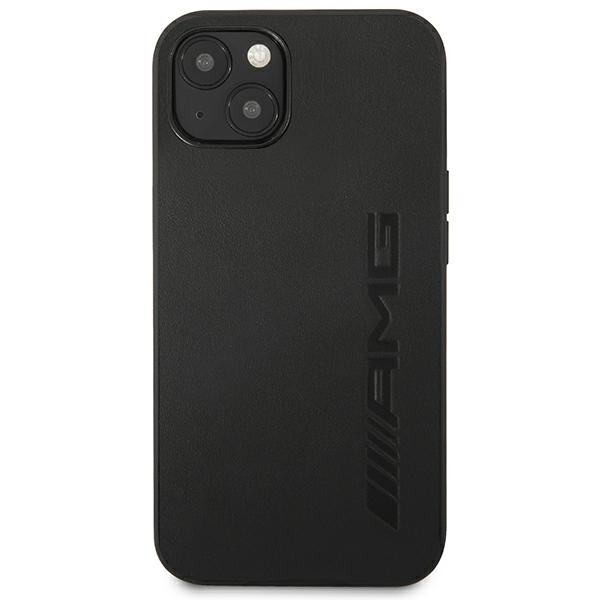 Mercedes dėklas iPhone 14 Plus telefonui Leather Hot Stamped, juodas