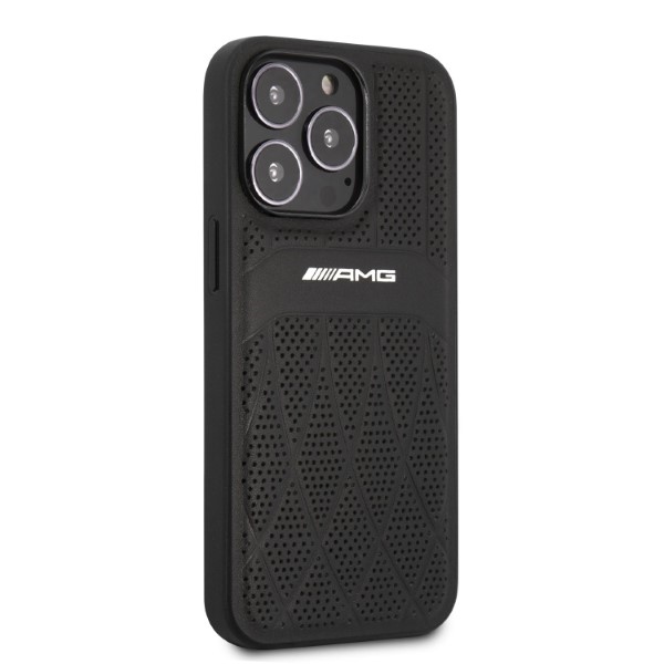 Mercedes-Benz dėklas iPhone 13 / 13 Pro iš odos, juodas