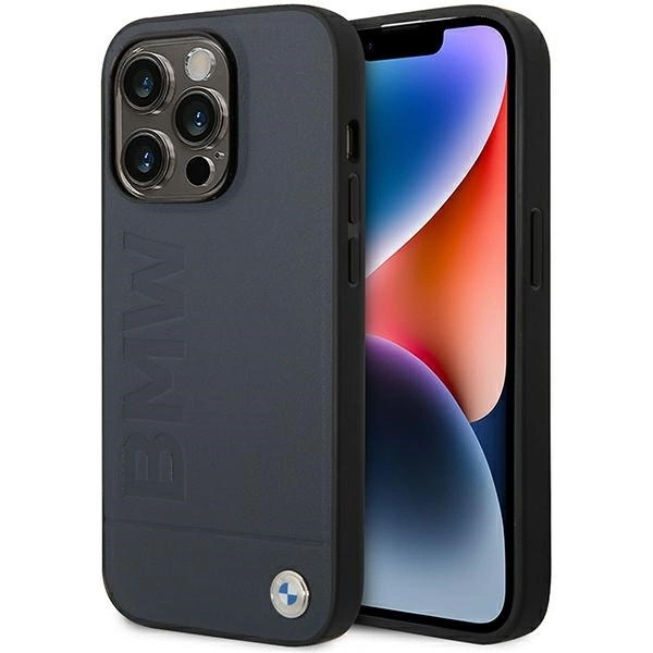 BMW dėklas iPhone 14 Pro BMHMP14LSLLNA su MagSafe, tamsiai mėlynas