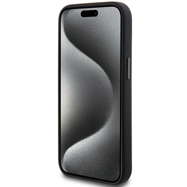 Mercedes AMG dėklas iPhone 15 Plus / 14 Plus Silicone Large Rhombuses MagSafe, juodas