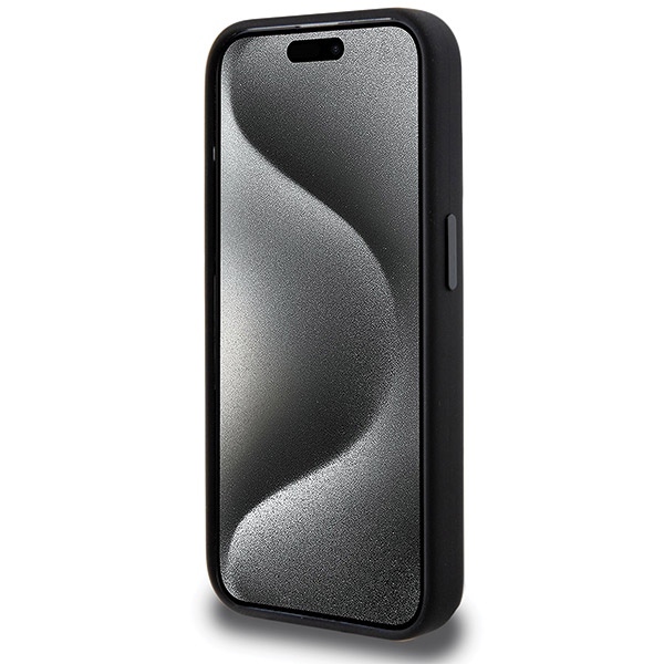 Mercedes AMG Silicone Large Rhombuses dėklas iPhone 15 Pro su MagSafe, juodas