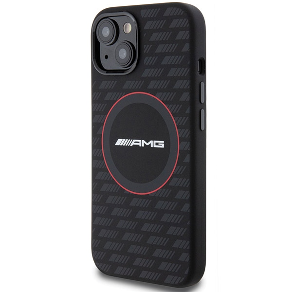 Mercedes AMG Silicone Carbon Pattern MagSafe dėklas iPhone 13 / 14 / 15, juodas