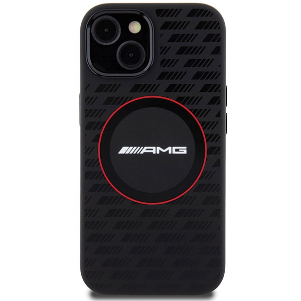 Mercedes AMG Silicone Carbon Pattern MagSafe dėklas iPhone 13 / 14 / 15, juodas