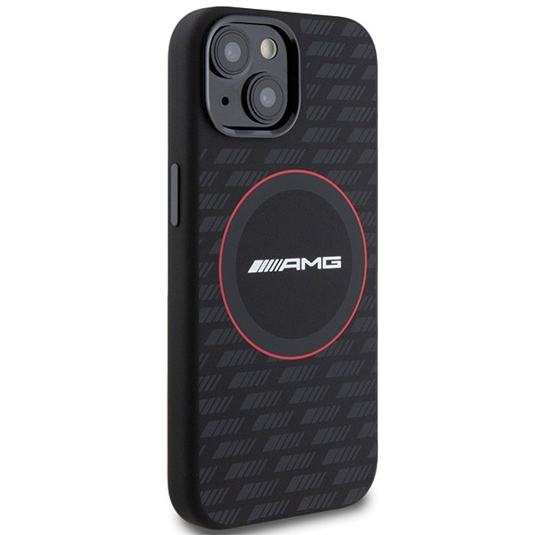 Mercedes AMG Silicone Carbon Pattern MagSafe dėklas iPhone 13 / 14 / 15, juodas