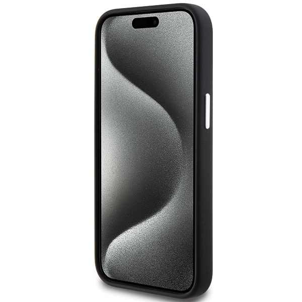 BMW dėklas iPhone 15 Plus / 14 Plus Signature Liquid Silicone MagSafe, juodas