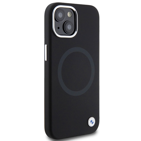 BMW Signature Liquid Silicone MagSafe dėklas telefonui iPhone 15, juodas