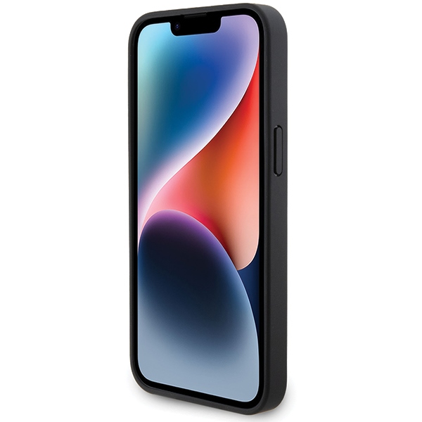 BMW dėklas iPhone 15 Pro Max telefonui Leather Diamond Pattern, juodas
