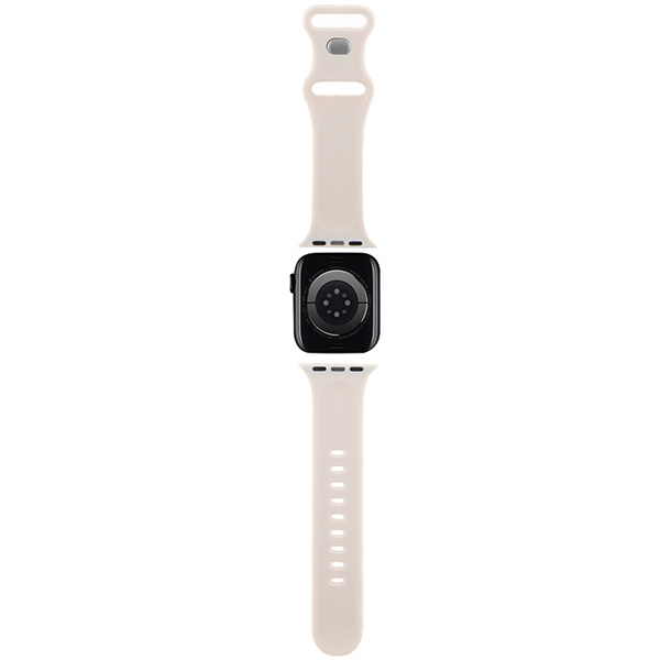 Hello Kitty Apple Watch 38/40/41mm dirželis Silicone Tags Graffiti, kreminis