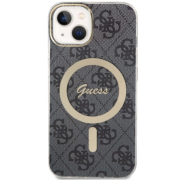 Guess dėklas iPhone 15 Plus / 14 Plus 4G MagSafe, juodas