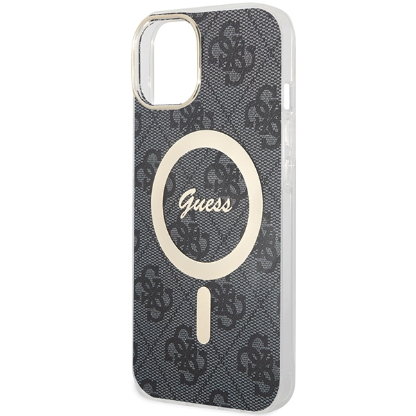 Guess dėklas iPhone 15 Plus / 14 Plus 4G MagSafe, juodas