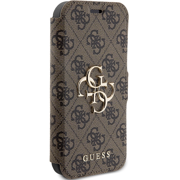 Guess iPhone 15 Pro Wallet Case 4G Big Metal Logo, Brown