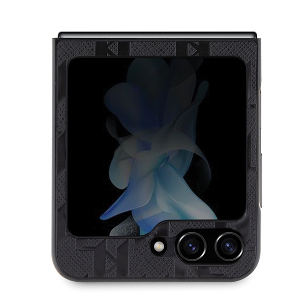 Karl Lagerfeld Saffiano Monogram Choupette Pin dėklas Samsung Galaxy Z Flip 5, juodas