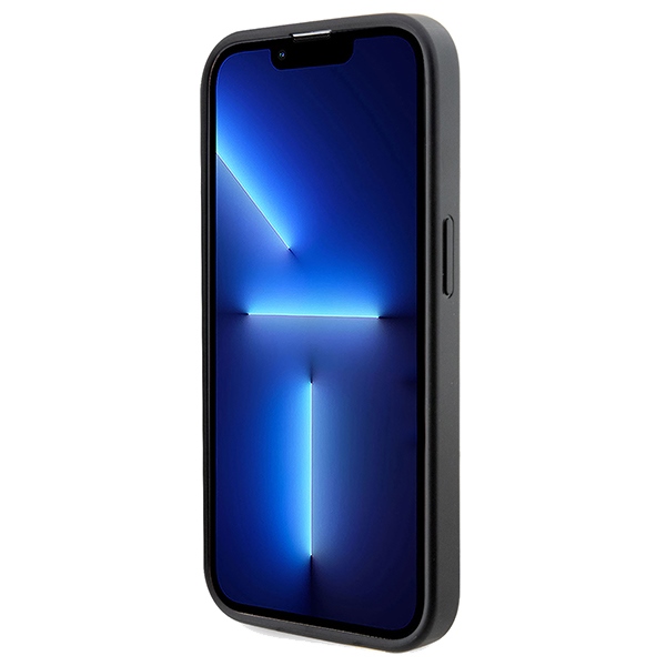 Guess dėklas iPhone 15 Pro Max telefonui 4G Printed Stripes MagSafe, juodas